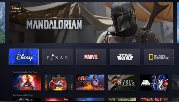 Disney plus Interface