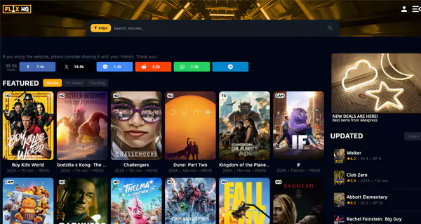 FlixHQ Homepage