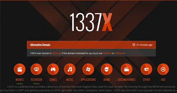 1337x Homepage