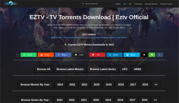 EZTV Torrent Interface