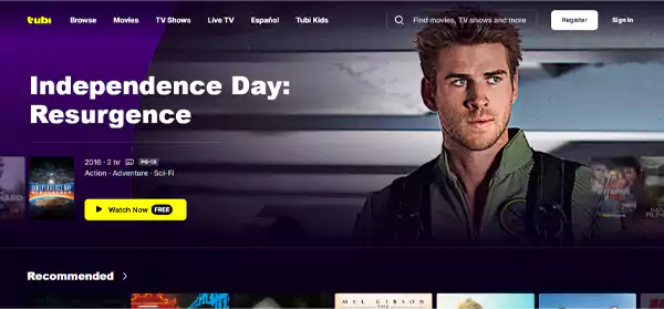 TubiTV Interface