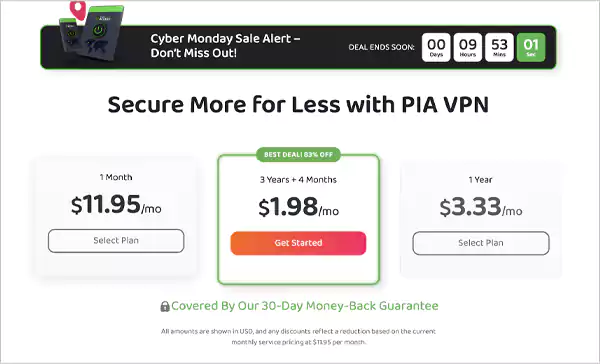 PIA pricing and plans