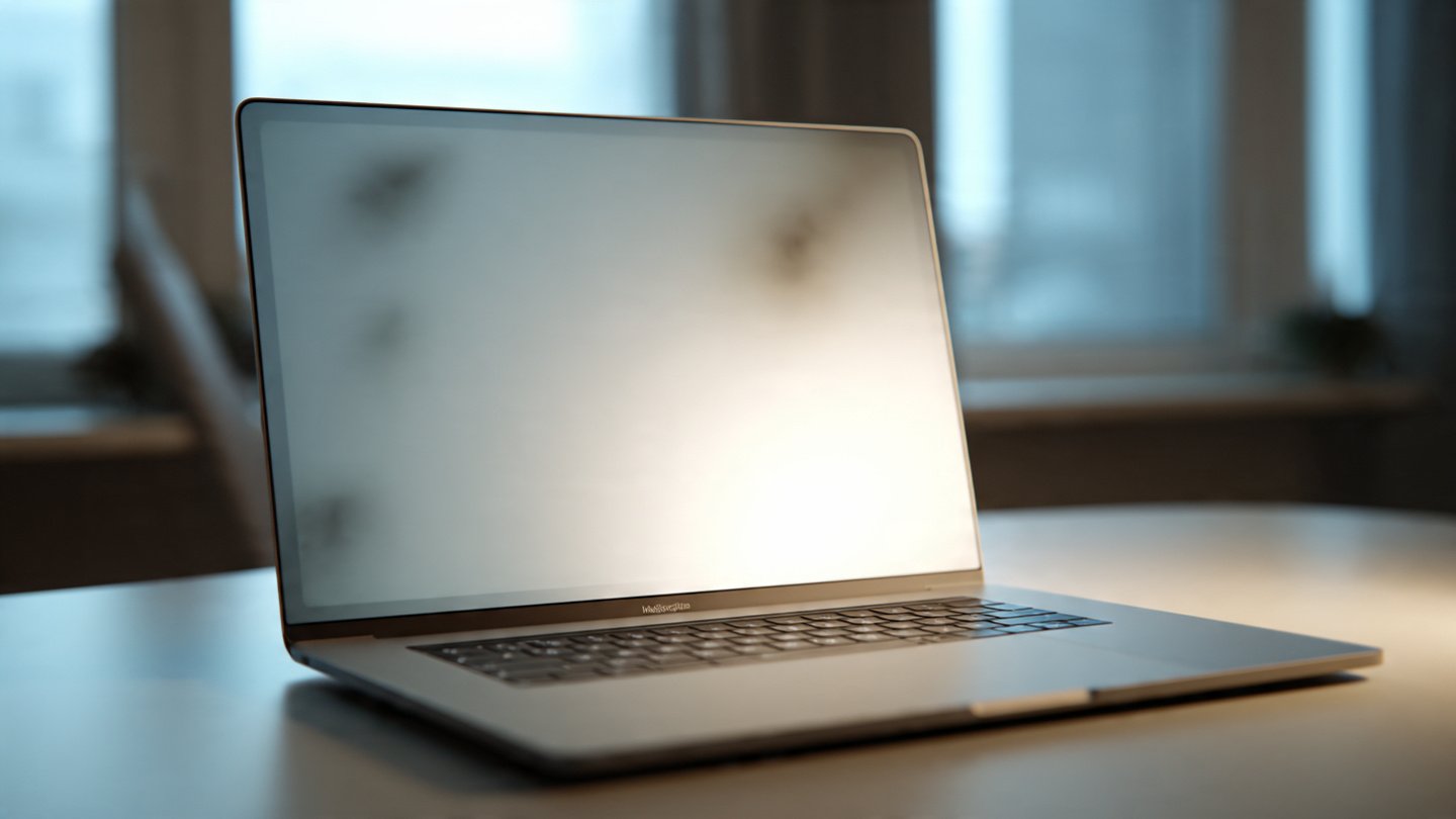 MacBook Pro showing faint screen burn marks on Retina display